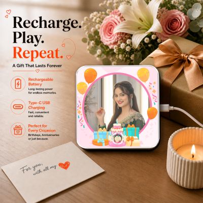 Personalized Musical Fridge Magnet for Home Decor Music Box Fridge Magnet Birthday Gift for Wife Playable Music Feature Rechargeable with On/Off Button